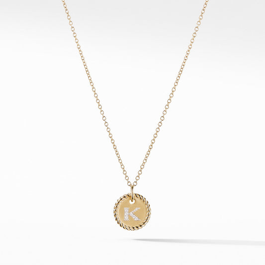 Initial "K" Pendant with Diamonds - David Yurman- Diamond Cellar