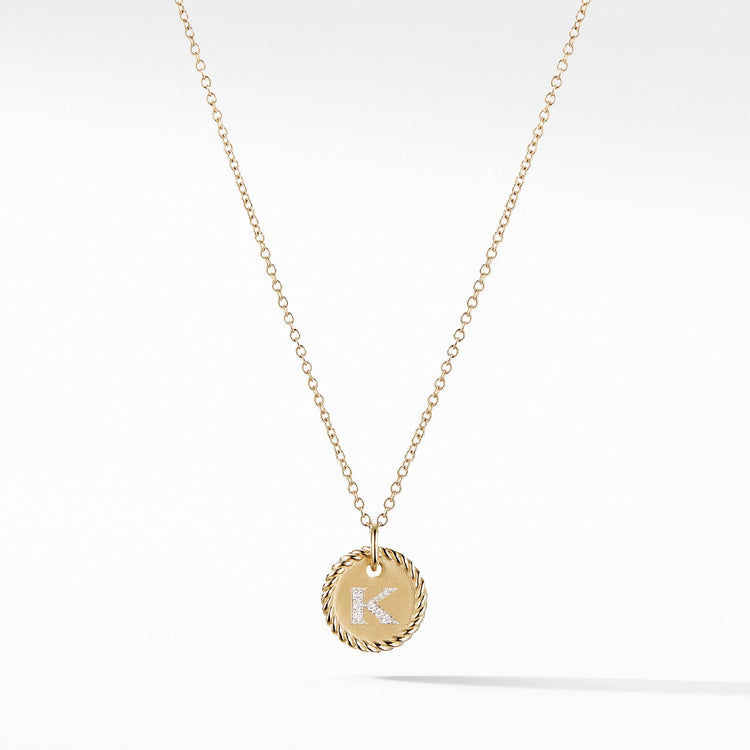 Initial "K" Pendant with Diamonds - David Yurman- Diamond Cellar