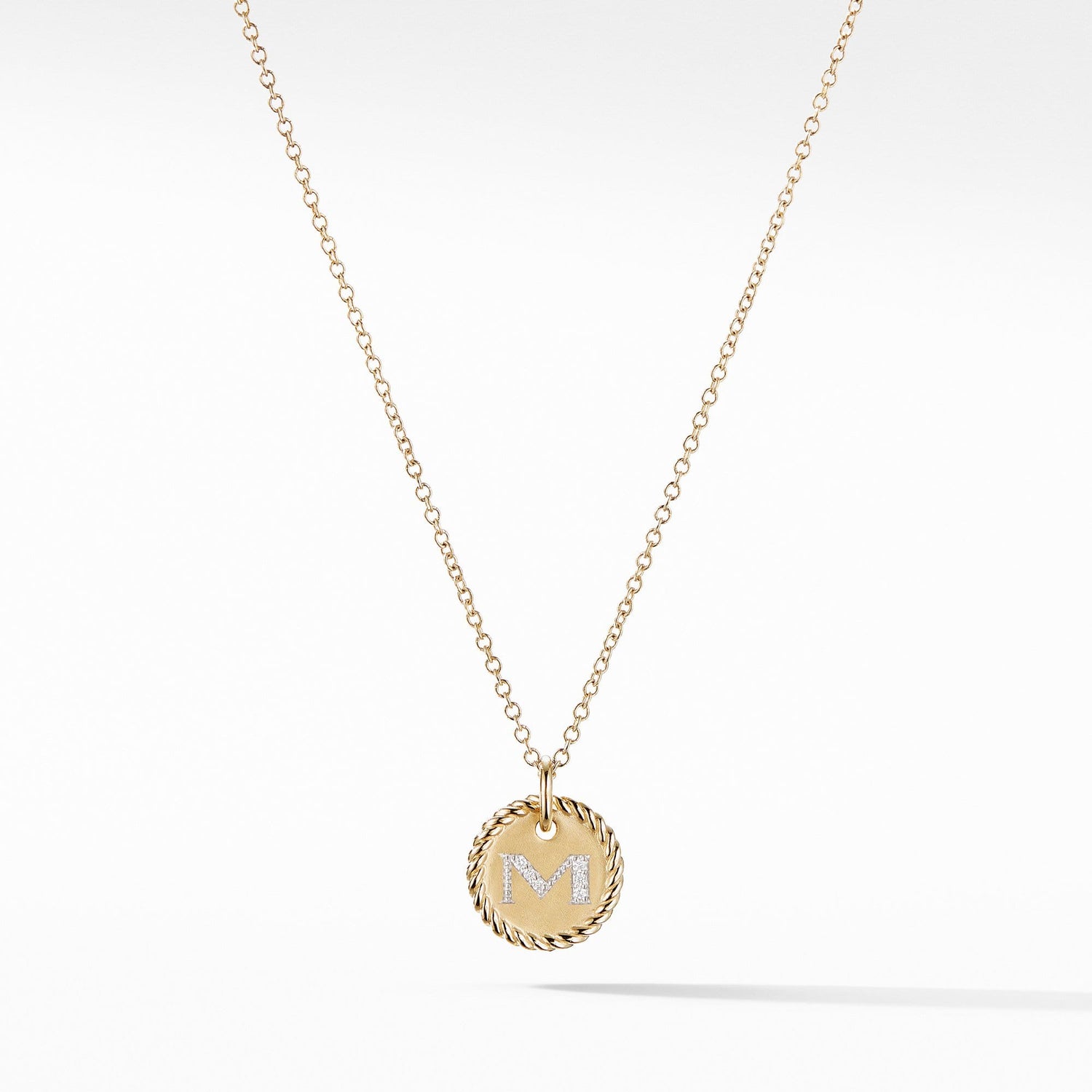 Initial "M" Pendant with Diamonds - David Yurman- Diamond Cellar