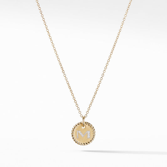Initial "M" Pendant with Diamonds - David Yurman- Diamond Cellar