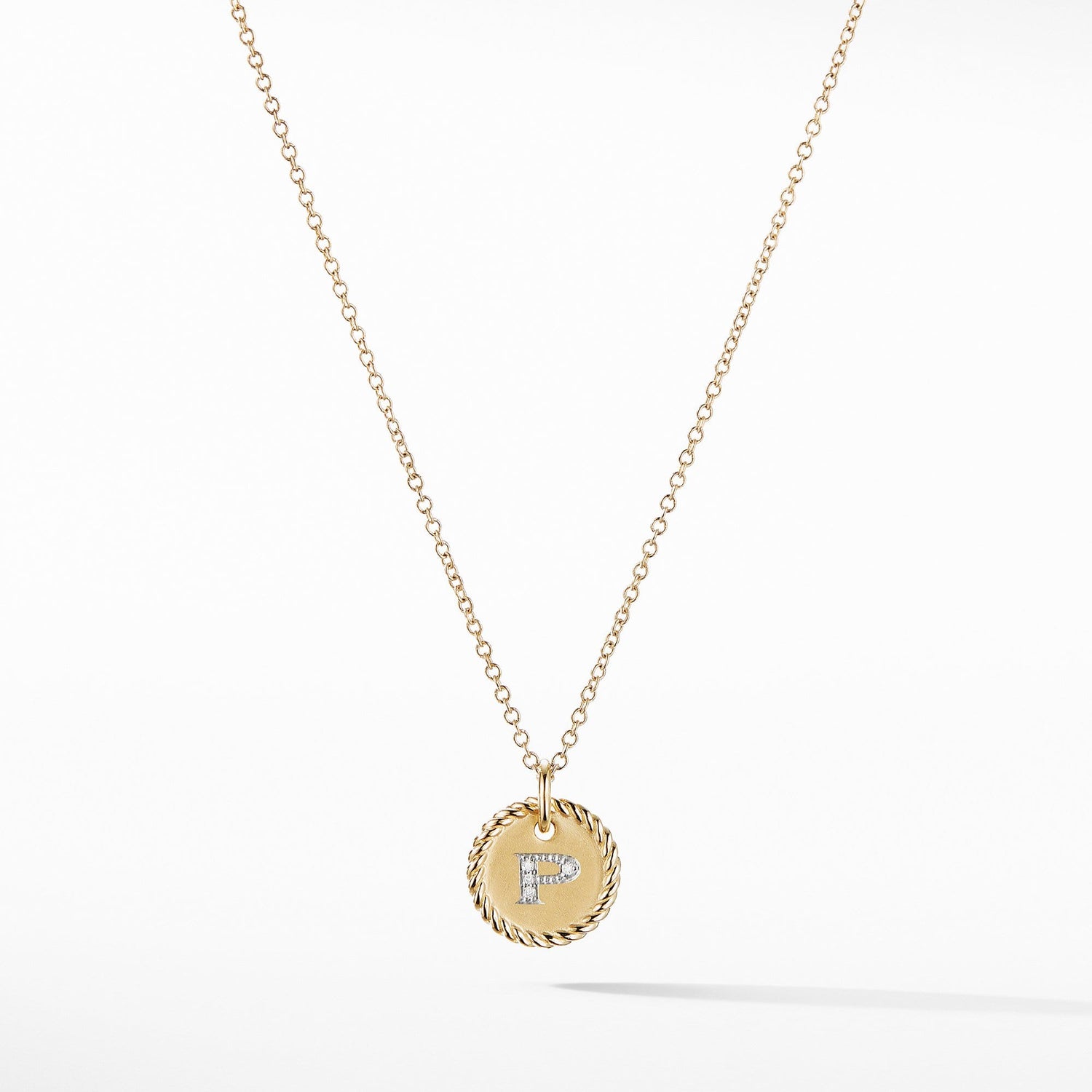 Initial "P" Pendant with Diamonds - David Yurman- Diamond Cellar