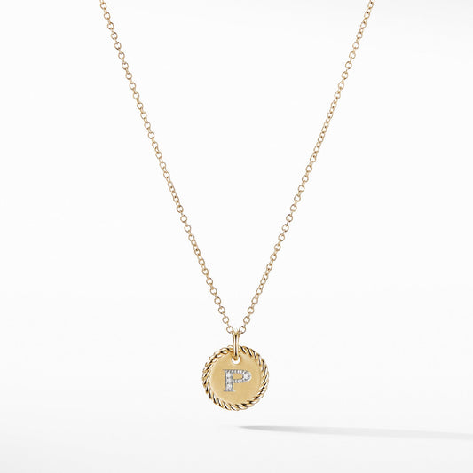 Initial "P" Pendant with Diamonds - David Yurman- Diamond Cellar
