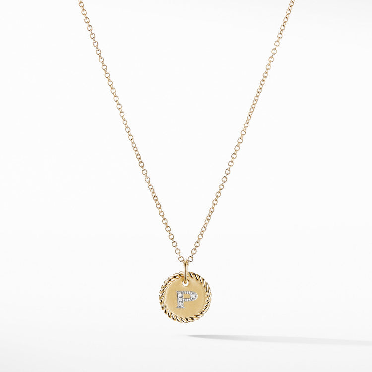 Initial "P" Pendant with Diamonds - David Yurman- Diamond Cellar