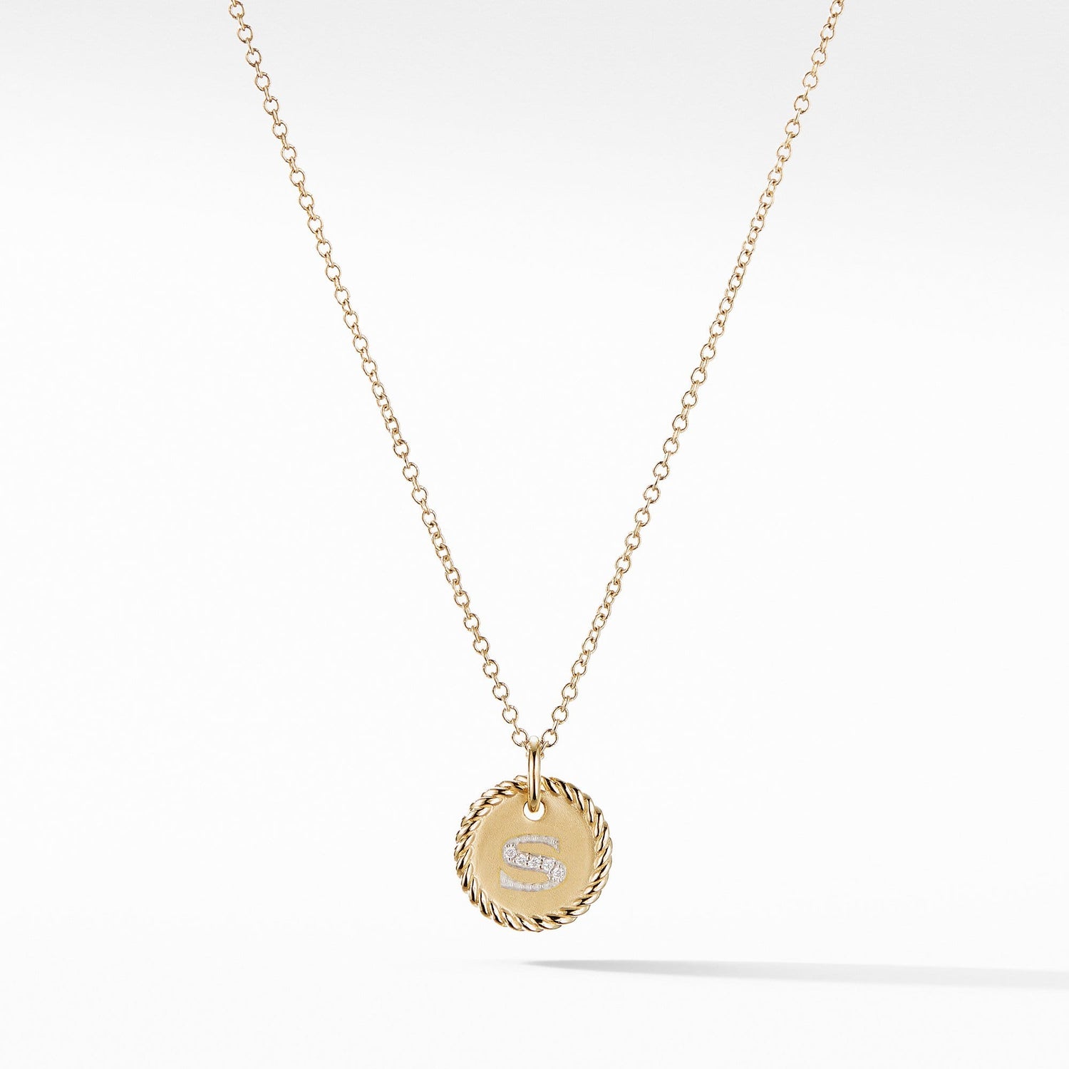 Initial "S" Pendant with Diamonds - David Yurman- Diamond Cellar