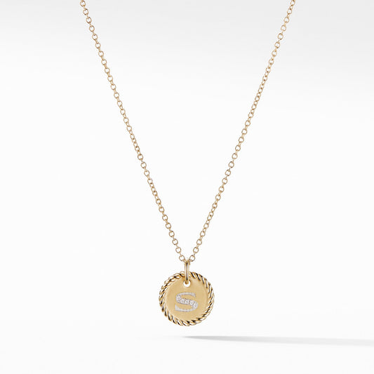 Initial "S" Pendant with Diamonds - David Yurman- Diamond Cellar