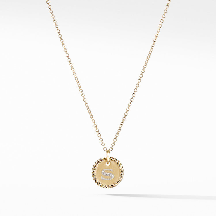 Initial "S" Pendant with Diamonds - David Yurman- Diamond Cellar