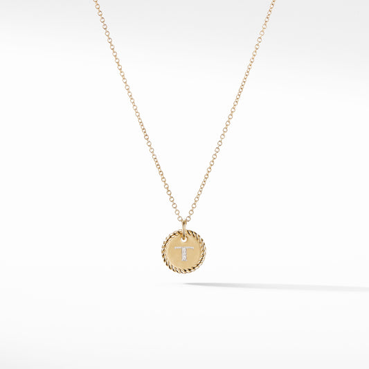 Initial "T" Pendant with Diamonds - David Yurman- Diamond Cellar