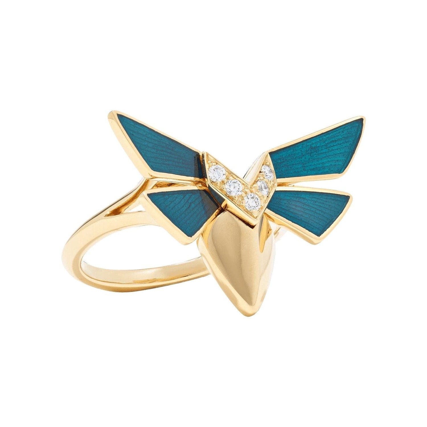 Jitterbug Stacking Ring with Diamond and Turquoise Enamel Accents - Stephen Webster- Diamond Cellar