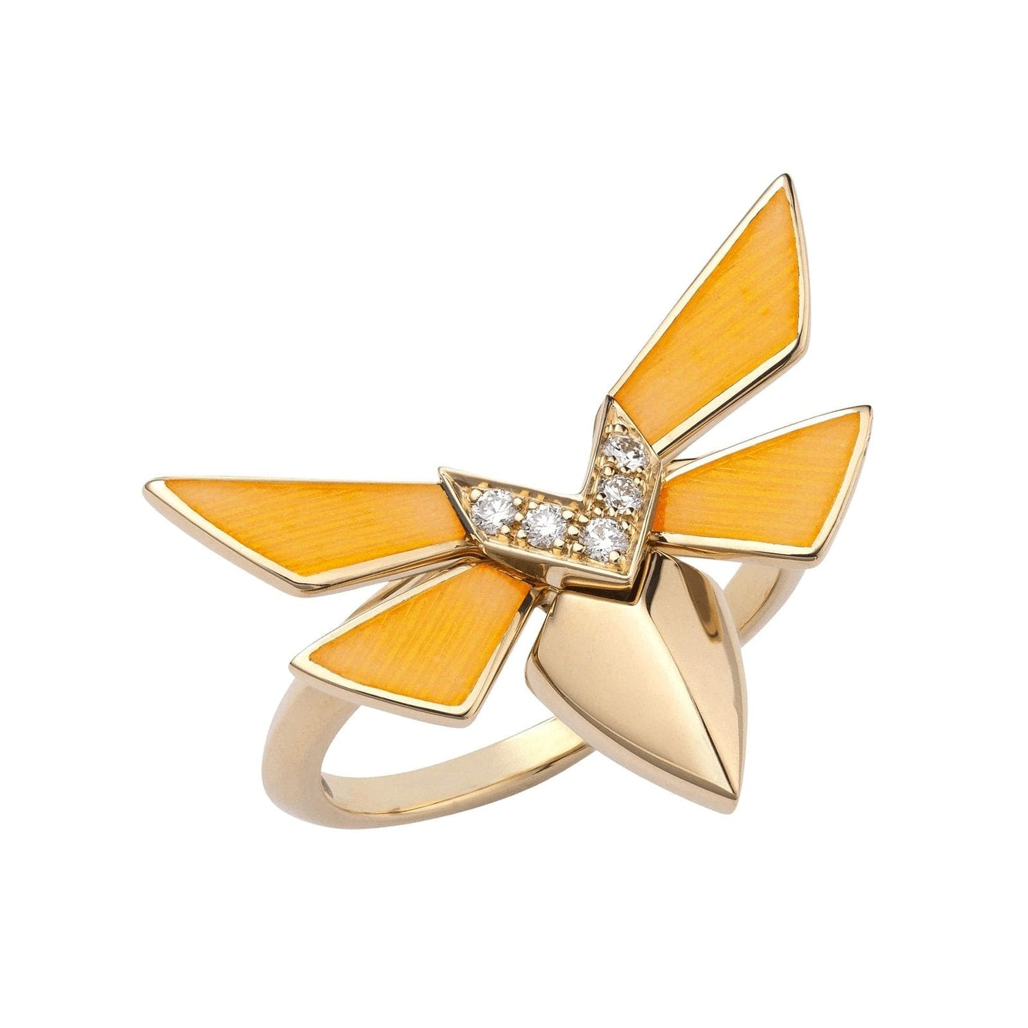 Jitterbug Stacking Ring with Diamond and Yellow Enamel Accents - Stephen Webster- Diamond Cellar