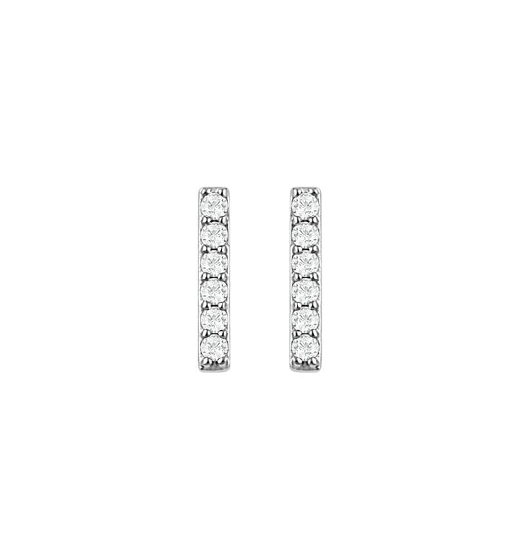 Lab Grown Diamond Bar Earrings (1/10 tcw) - Céleste Created Diamonds- Diamond Cellar