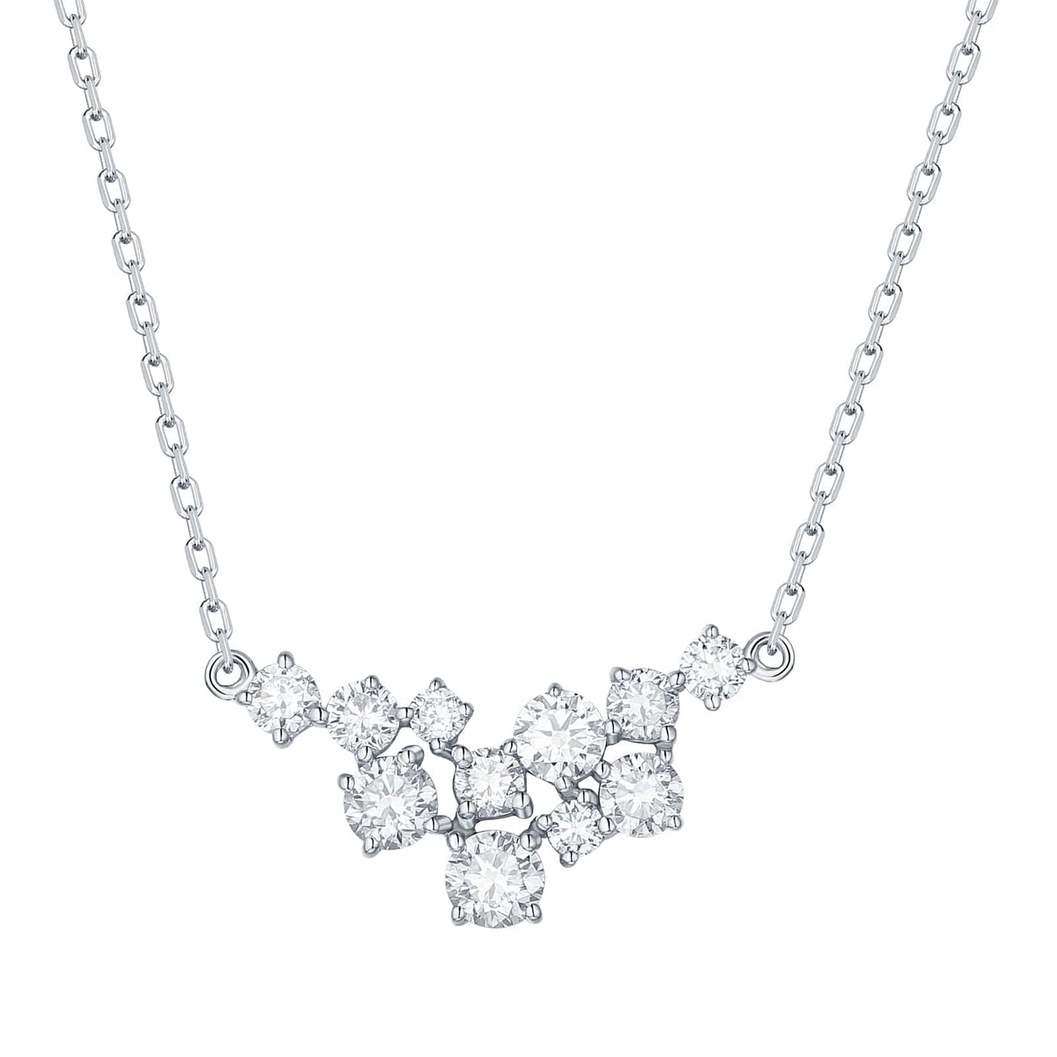 Lab Grown Diamond Cluster Necklace - Céleste Created Diamonds- Diamond Cellar