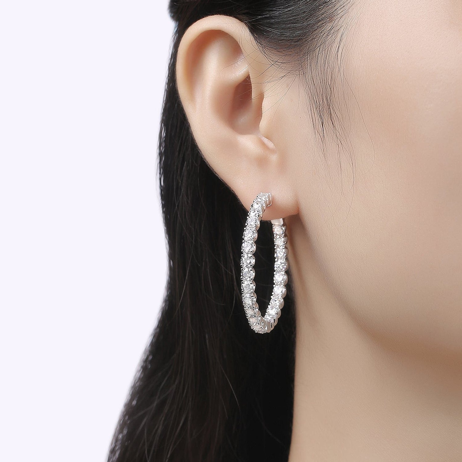 Lab Grown Diamond Hoop Earrings - Céleste Created Diamonds- Diamond Cellar