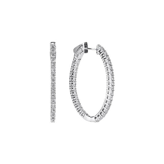 Lab Grown Diamond Inside/Out Hoops (2 tcw) - Céleste Created Diamonds- Diamond Cellar