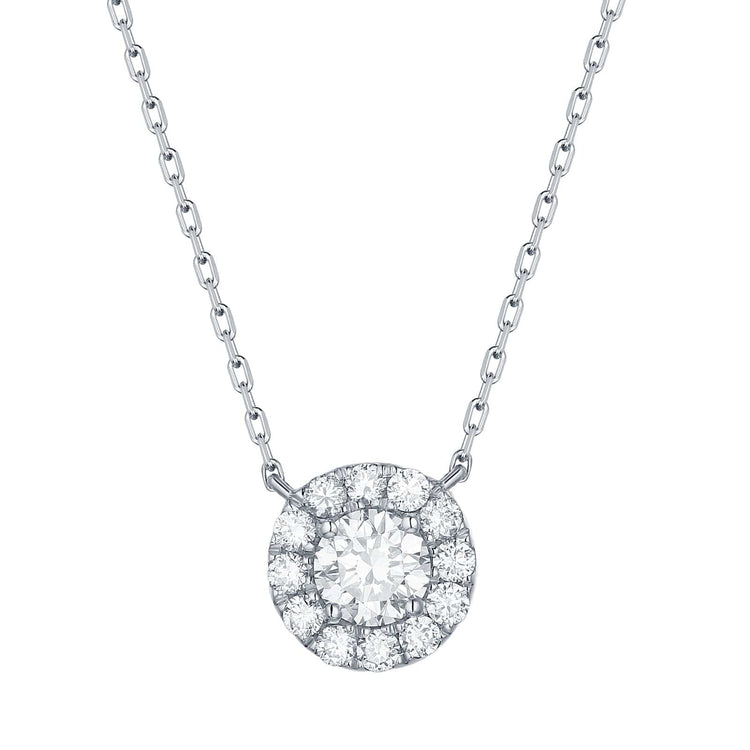 Lab Grown Diamond Round Halo Necklace - Céleste Created Diamonds- Diamond Cellar