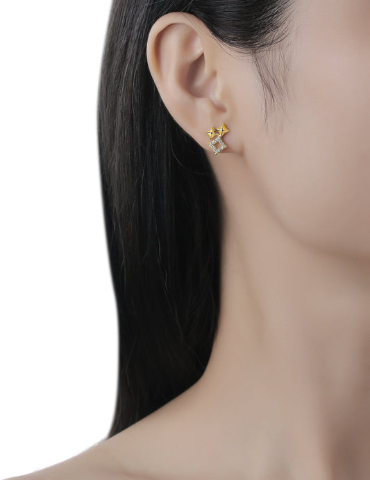Lab Grown Diamond Trio Sparkle Earrings - Céleste Created Diamonds- Diamond Cellar