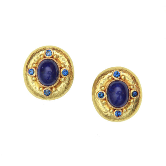 Lapis and Blue Sapphire Earrings - Elizabeth Locke Jewels- Diamond Cellar