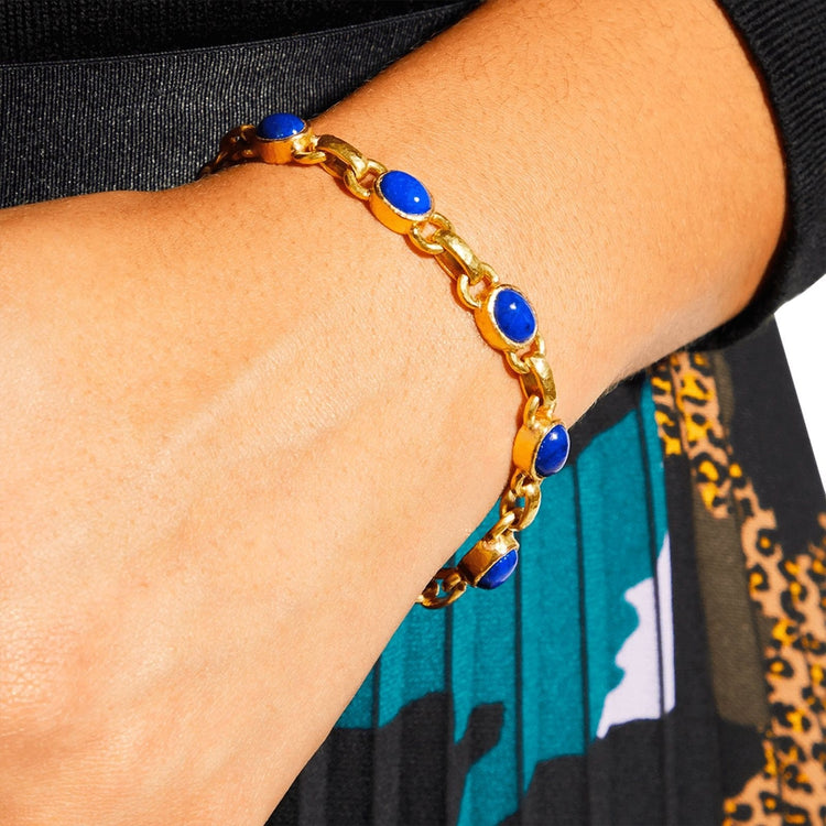 Lapis Lazuli Link Bracelet - Elizabeth Locke Jewels- Diamond Cellar