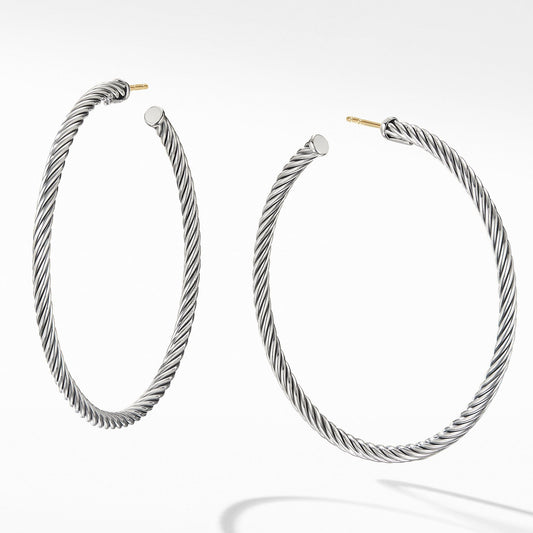 Large Cable Hoop Earrings - David Yurman- Diamond Cellar