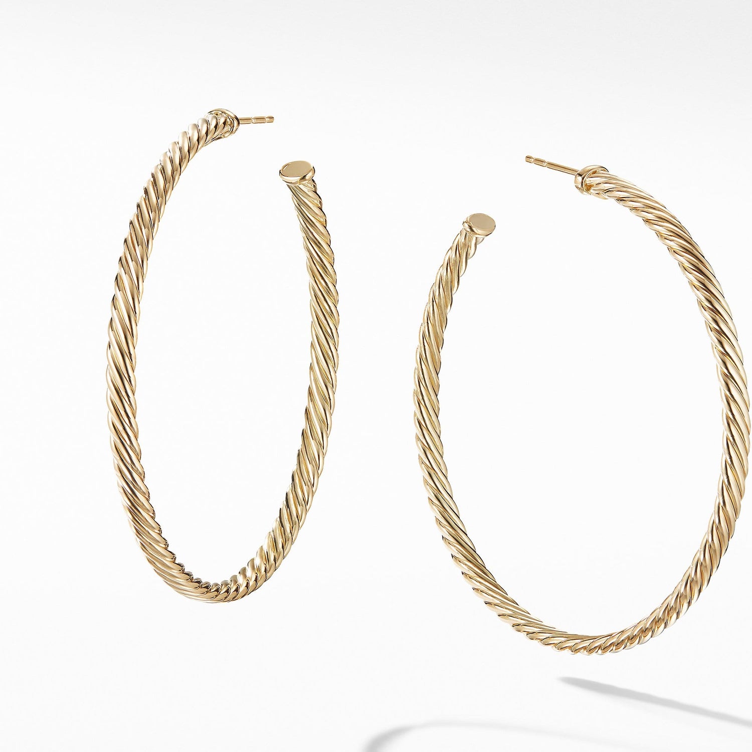 Large Cablespira Hoop Earrings in 18K Yellow Gold - David Yurman- Diamond Cellar