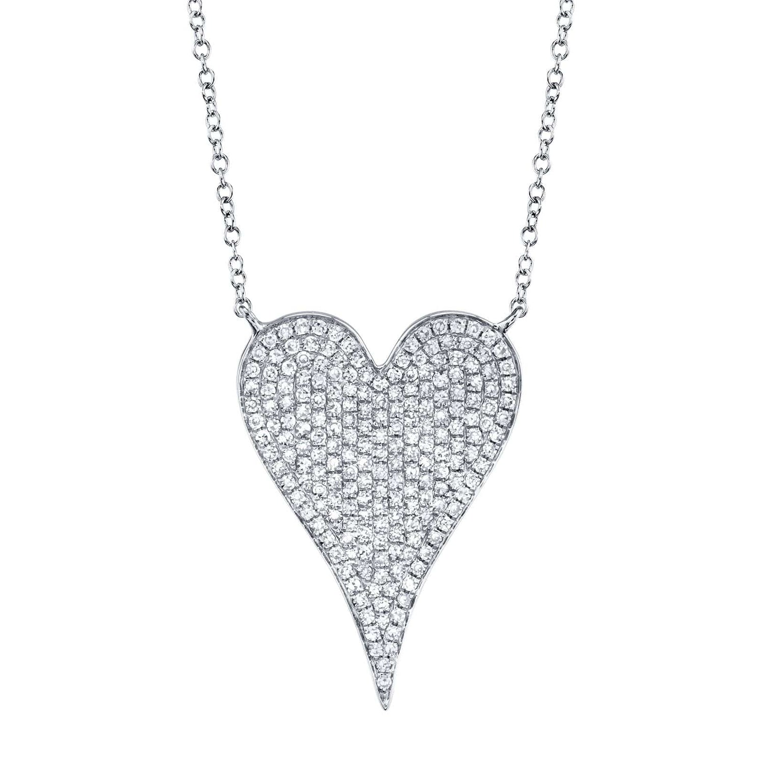 Large Diamond Heart Necklace - Shy Creation- Diamond Cellar