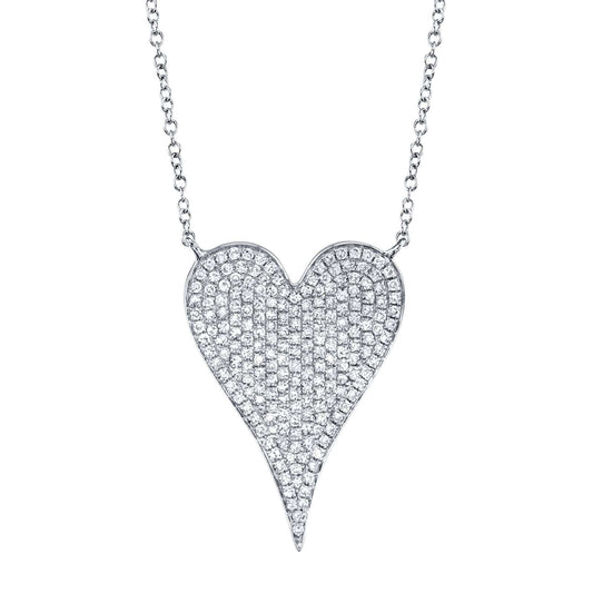 Large Diamond Heart Necklace - Shy Creation- Diamond Cellar