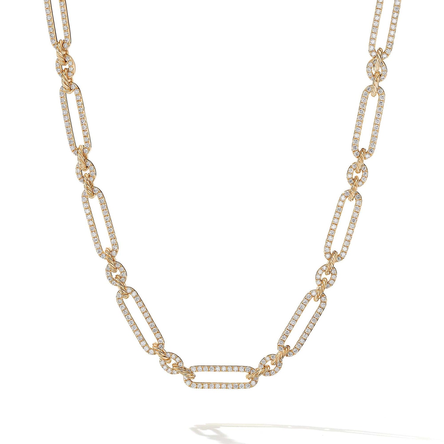Lexington Chain Necklace in 18K Yellow Gold with Full Pave Diamonds - David Yurman- Diamond Cellar