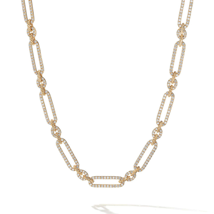 Lexington Chain Necklace in 18K Yellow Gold with Full Pave Diamonds - David Yurman- Diamond Cellar