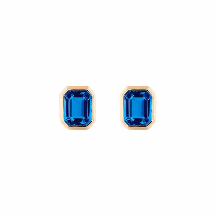 London Blue Topaz Manhattan Stud Earrings by Goshwara Diamond Cellar