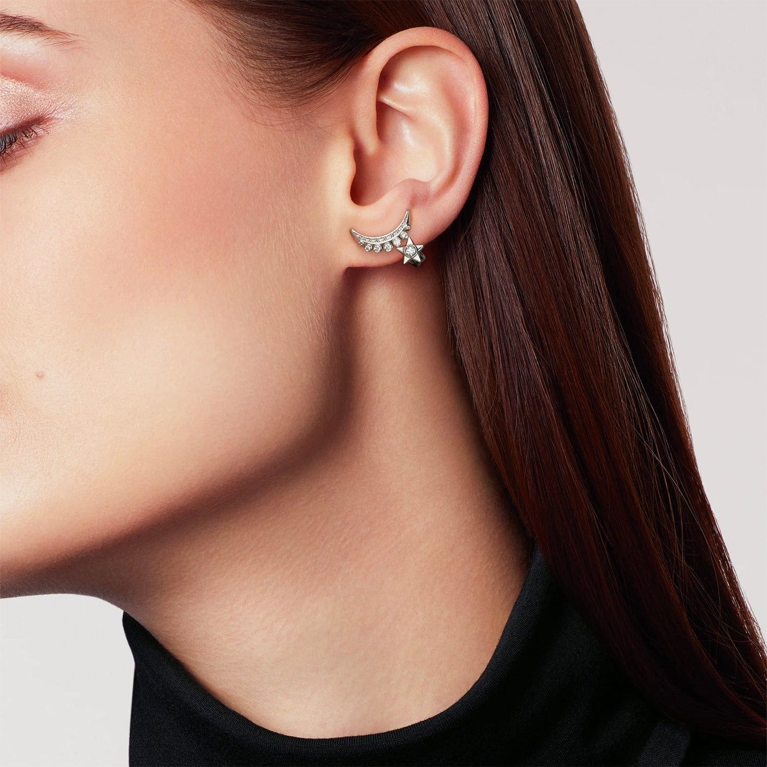 Lune Single Earring with Diamonds - Chanel- Diamond Cellar