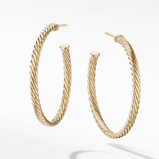 Medium Cablespira Hoop Earrings in 18K Yellow Gold - David Yurman- Diamond Cellar