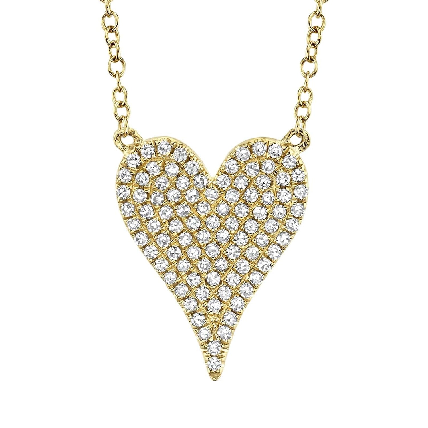 Medium Diamond Heart Necklace - Shy Creation- Diamond Cellar
