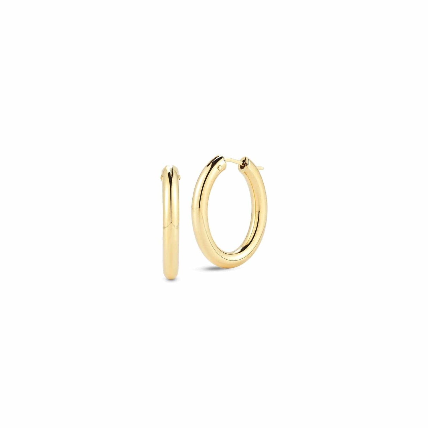 Medium Perfect Oval Hoop Earrings - Roberto Coin- Diamond Cellar
