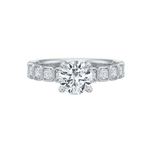 Modern Classic Diamond Semi Mount Ring - Precision Set- Diamond Cellar