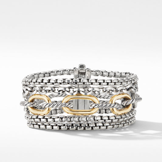 Multi-Row Chain Bracelet with 18K Yellow Gold - David Yurman- Diamond Cellar