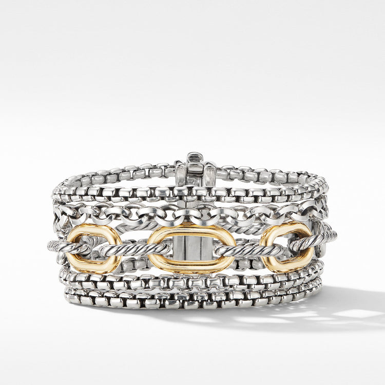 Multi-Row Chain Bracelet with 18K Yellow Gold - David Yurman- Diamond Cellar
