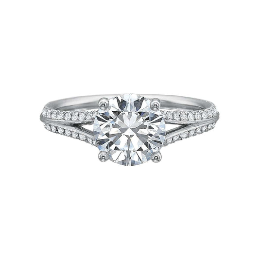 New Aire Split Shank Diamond Semi Mount Ring - Precision Set- Diamond Cellar
