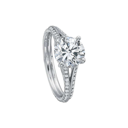 New Aire Split Shank Diamond Semi Mount Ring - Precision Set- Diamond Cellar