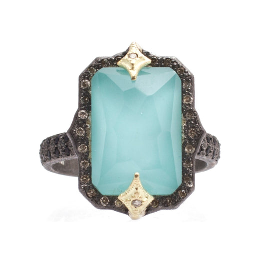 Old World Turquoise Doublet Statement Ring - Armenta- Diamond Cellar