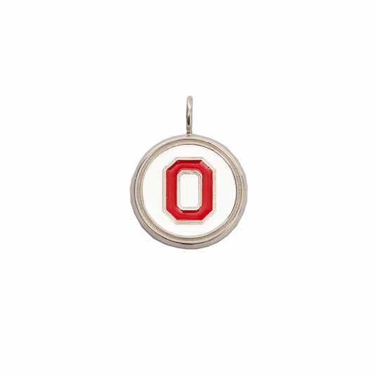 OSU Block "O" Charm with Red and White Enamel - Diamond Cellar- Diamond Cellar