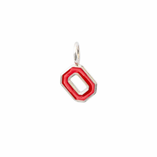 OSU Block "O" Charm with Red Enamel - Diamond Cellar- Diamond Cellar