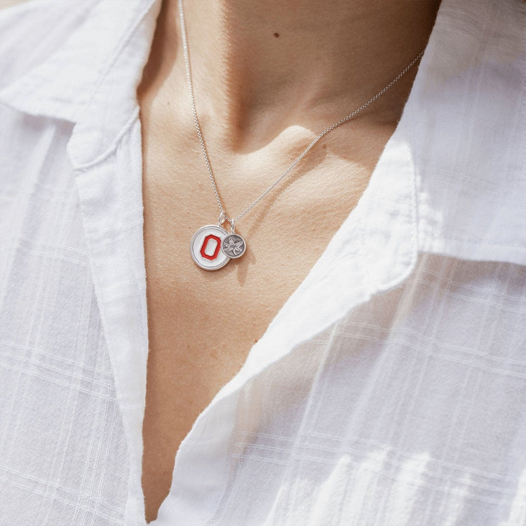 OSU Buckeye Leaf Charm - Diamond Cellar- Diamond Cellar