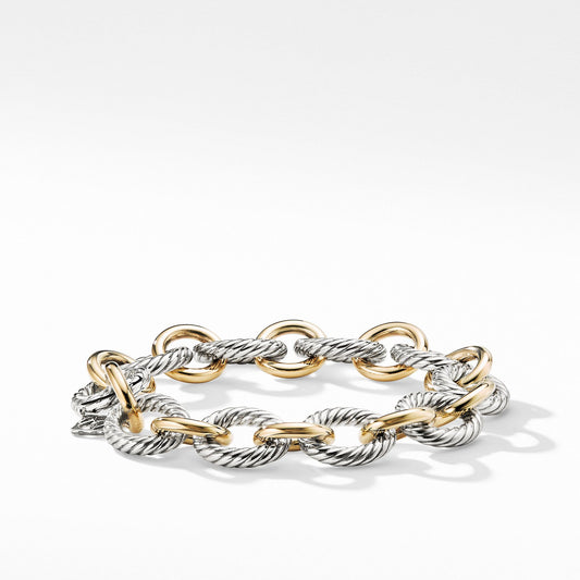 Oval Large Link Bracelet with Gold - David Yurman- Diamond Cellar