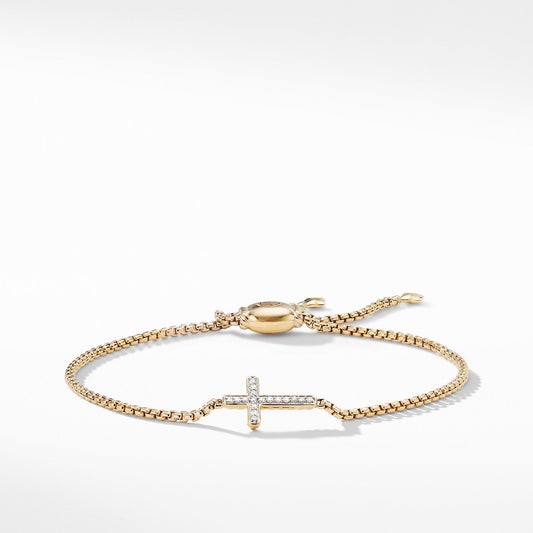 Pave Cross Bracelet with Diamonds in 18K Gold - David Yurman- Diamond Cellar