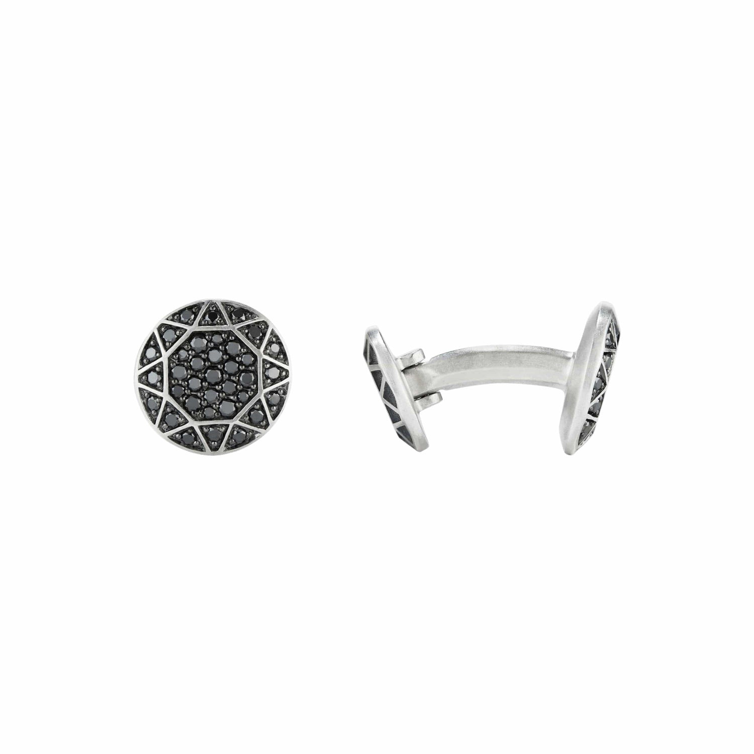 Pavé Cufflinks with Black Diamonds - David Yurman- Diamond Cellar