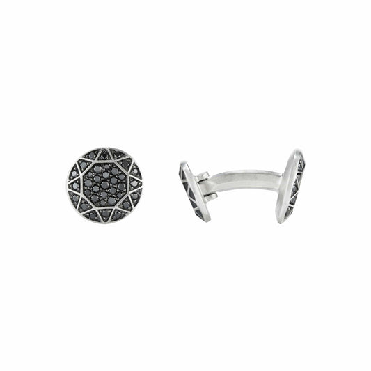 Pavé Cufflinks with Black Diamonds - David Yurman- Diamond Cellar