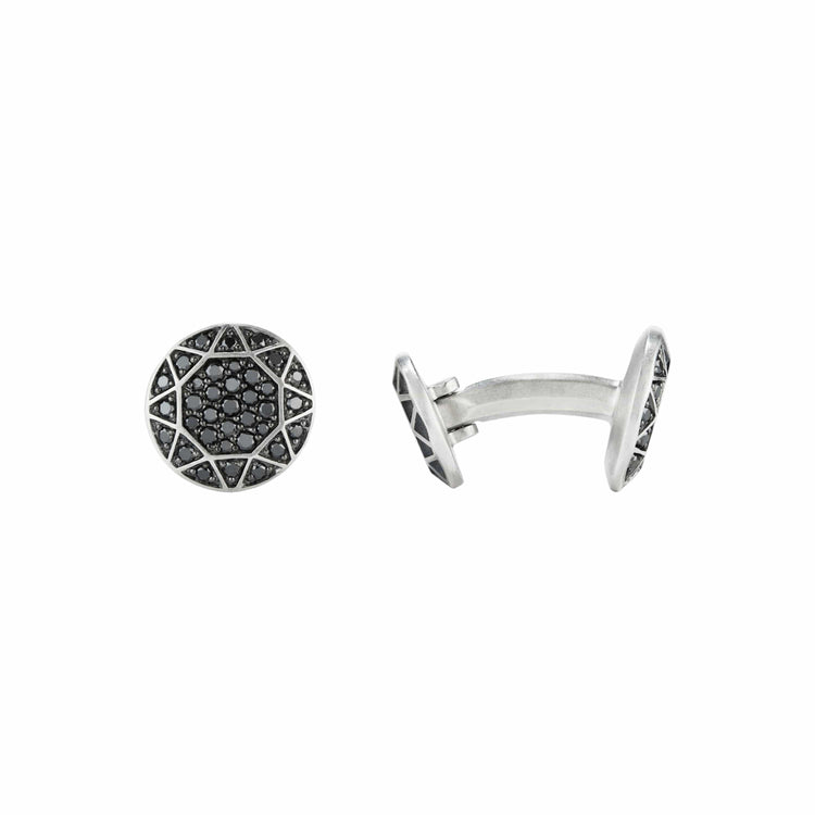 Pavé Cufflinks with Black Diamonds - David Yurman- Diamond Cellar