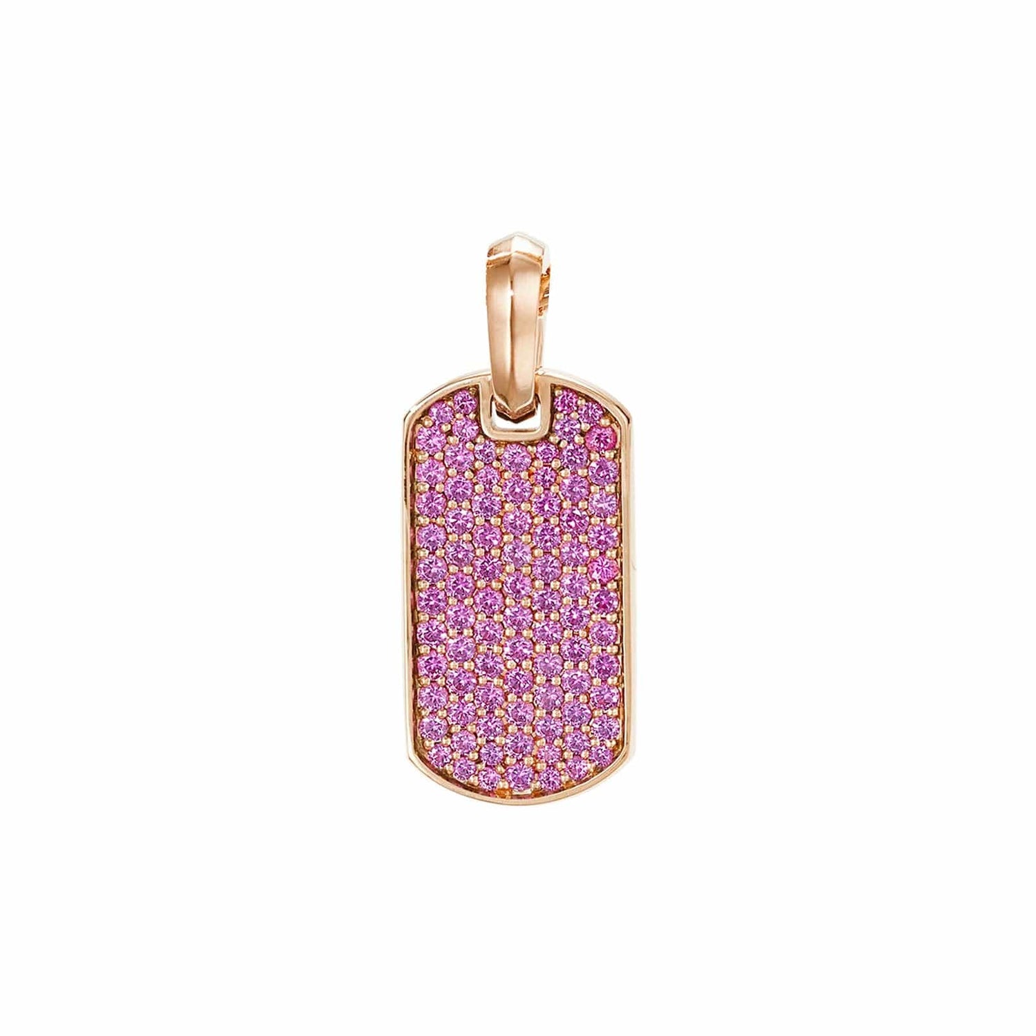 Pave Pink Sapphire Tag in 18K Rose Gold - David Yurman- Diamond Cellar