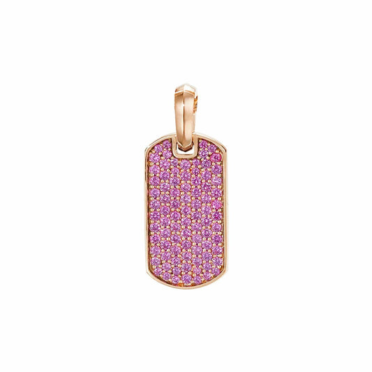 Pave Pink Sapphire Tag in 18K Rose Gold - David Yurman- Diamond Cellar