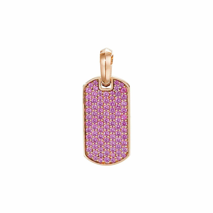 Pave Pink Sapphire Tag in 18K Rose Gold - David Yurman- Diamond Cellar