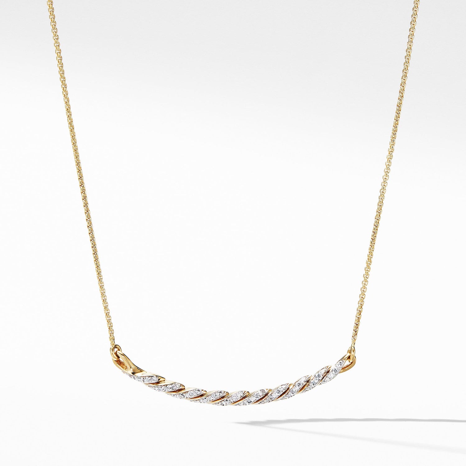 Paveflex Station Necklace with Diamonds in 18K Gold - David Yurman- Diamond Cellar